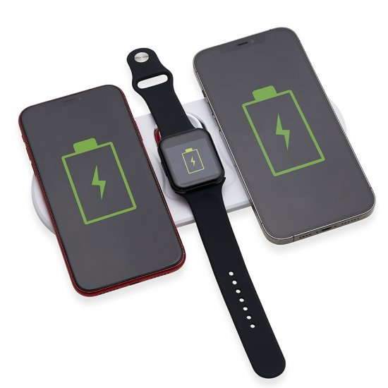 Base De Carregamento Por Indução Dual Para Celulares E Iwatch