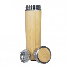 Garrafa Bambu Parede Dupla 500 ml Com Infusor